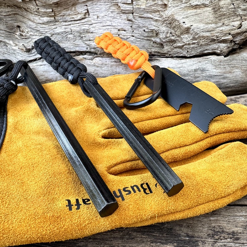 Magnesium Fire Starter - Hand Woven Rope Hexagonal Flint Magnesium