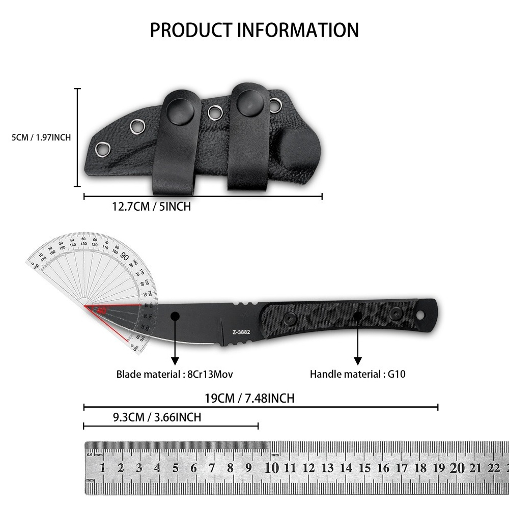 Z3882 Compact Camping Fishing  - đánh giá và giá Bushcraft Knife Fixed