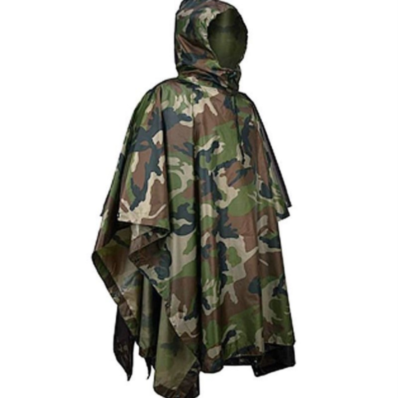 PVC/PU Camouflage Tactical Rai - đánh giá và giá Emergency Poncho Rain