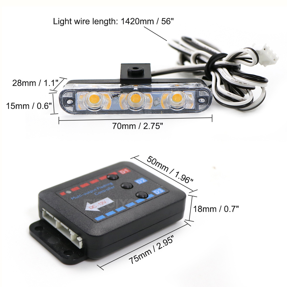 4x 3 LED Grill Car LED Strobe  - đánh giá và giá Sos Light Strobe