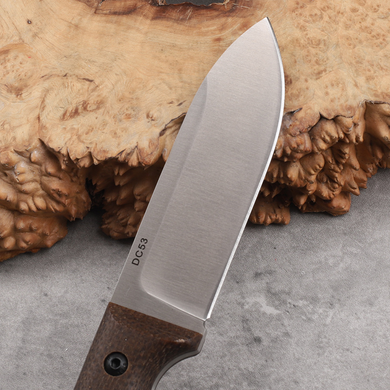 DC53 integrated steel linen ha - đánh giá và giá Bushcraft Knife Fixed